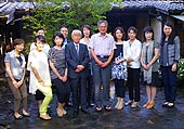 玉の湯 溝口薫平氏と清水先生を囲んで・・ 玉の湯 溝口薫平氏と清水先生を囲んで・・